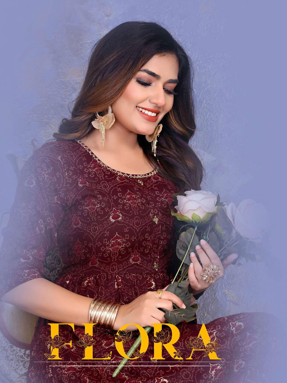 Saadgi Flora New Fancy Wear Rayon Printed Anarkali Kurti Collection